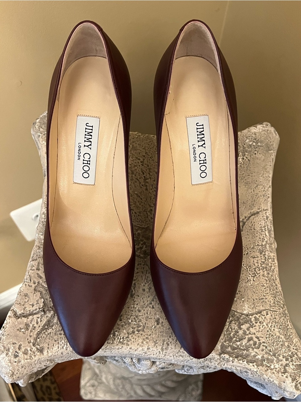 Jimmy Choo Women's Bordeaux Pointed-Toe Leather Pumps